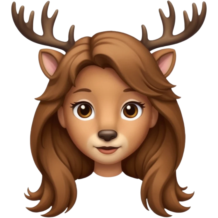 long haired female deer emoji
