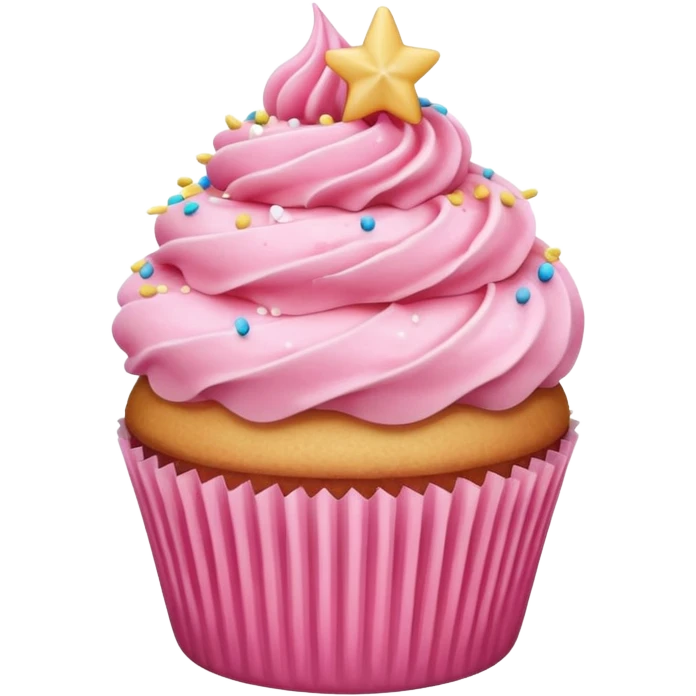 Cupcake with pink icing emoji