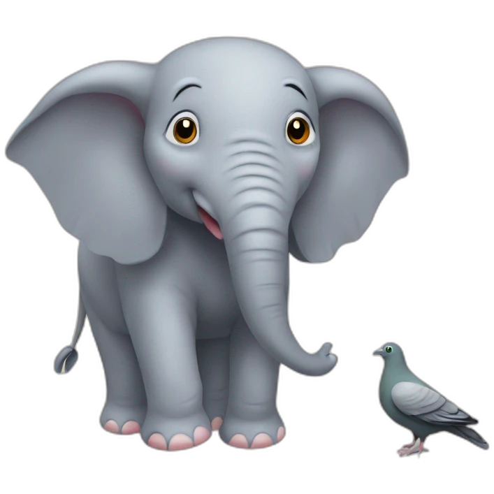 elephant over a pigeon emoji