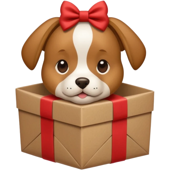 Dog in wrapped paper new yaer  emoji