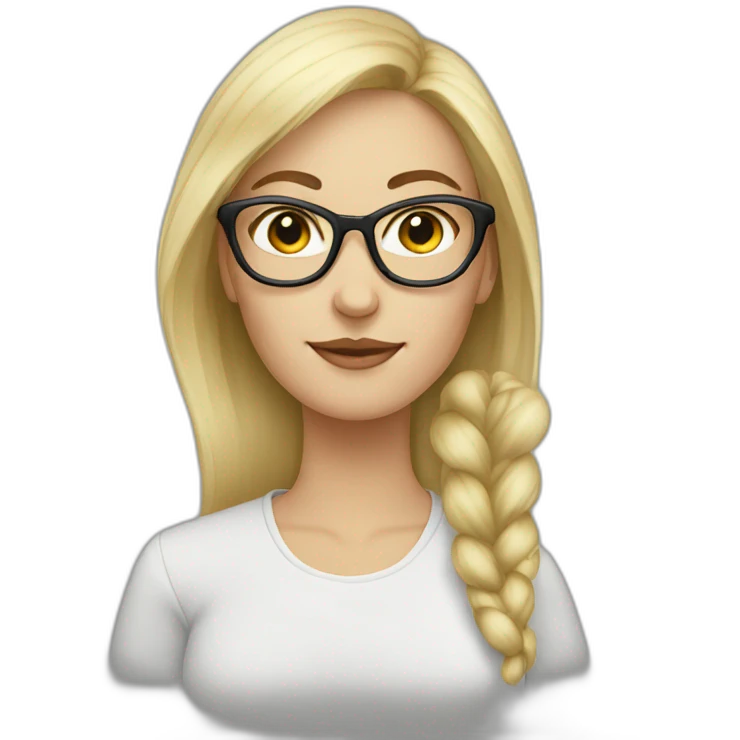 Blond women with glasses and cat emoji