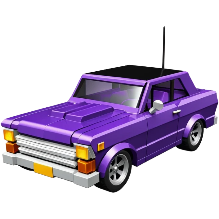 futuristic Jetson’s Lego midnight-dark-purple stealthy black metallic 1965 Chevy Nova SS street rat rod  understated  emoji