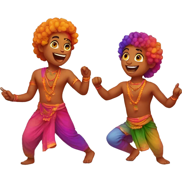 Celebrating Holi emoji