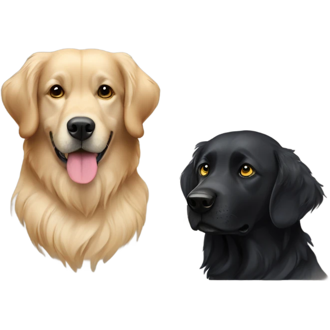 black golden retriever and a blind eye emoji