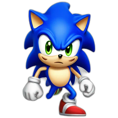 Sonic avec des yeux de feu emoji