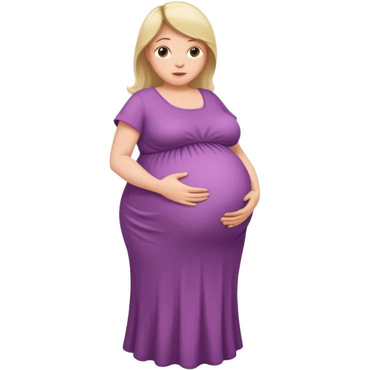 very heavily pregnant overdue woman with very very large belly emoji