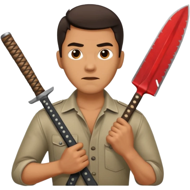 Un señor guapo con un machete emoji