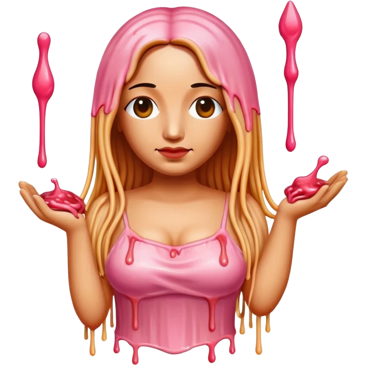  SPAM meat melted pink dripping sauce spaghetti dress monalisa portrait emoji