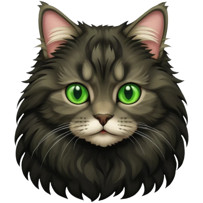 Black Mainecoon cat emoji