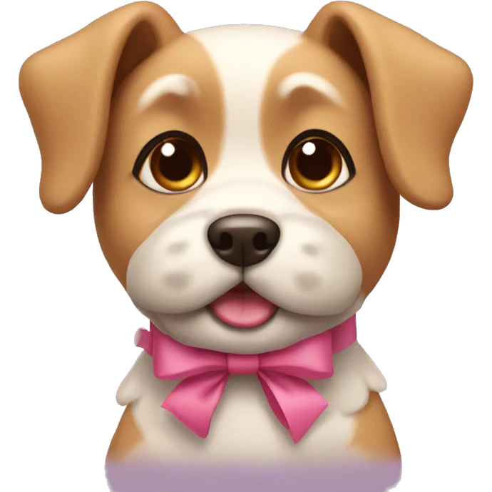 Dog cutie with bows emoji