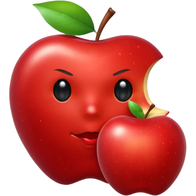android eating apple emoji