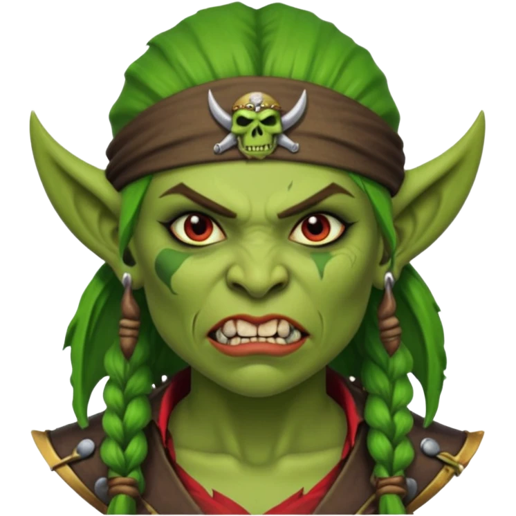 ork pirate woman long ork tooth emoji