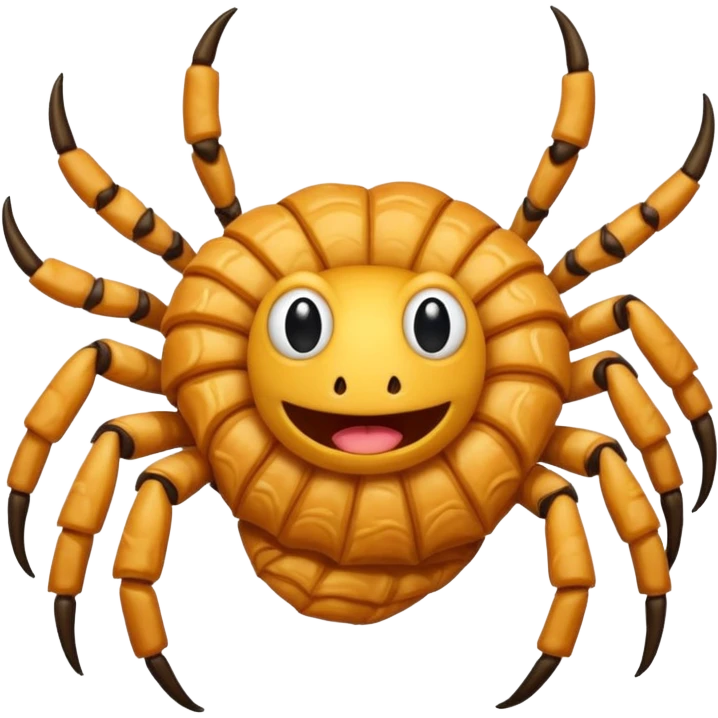 Croissant with spider legs emoji