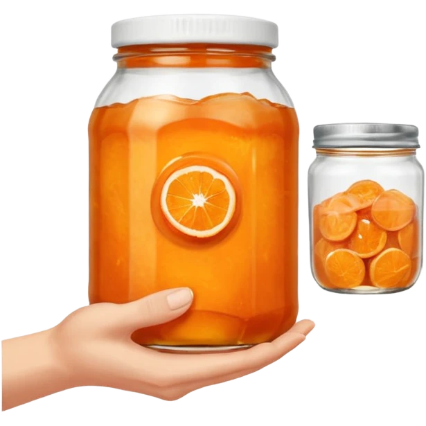 Una mano dimessa che porge un barattolo di marmellata  emoji