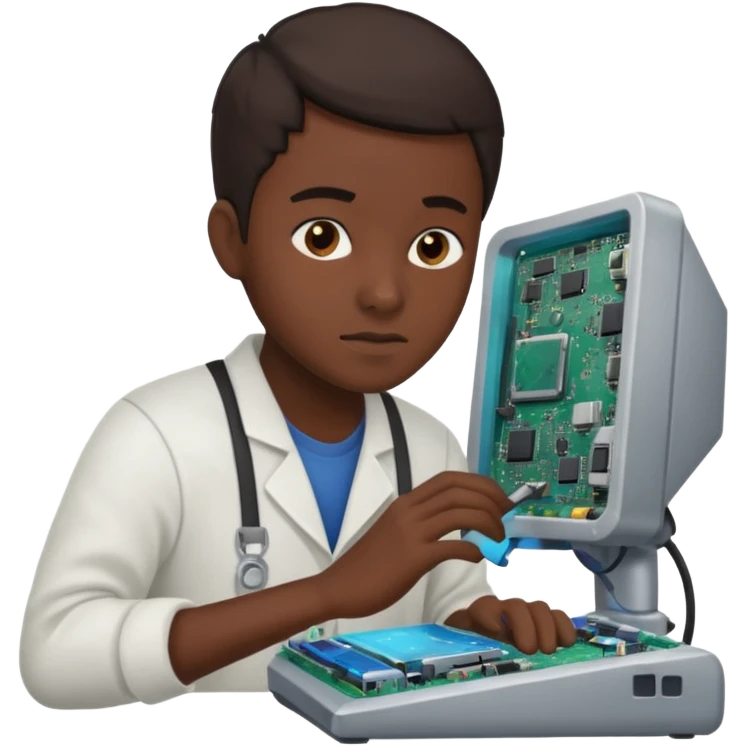 computer technician fixing damage computer emoji