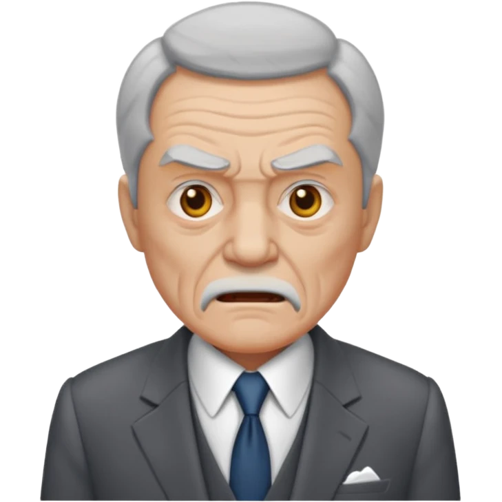 aggressive old guy in suit emoji