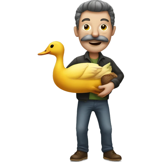 stinky man holding duck emoji