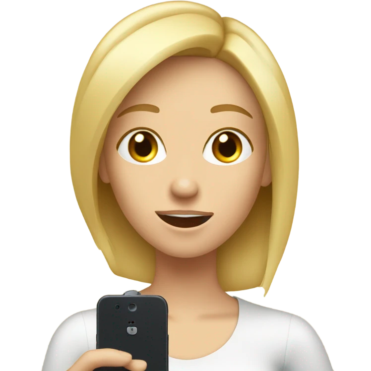 blonde girl recording a voice message emoji