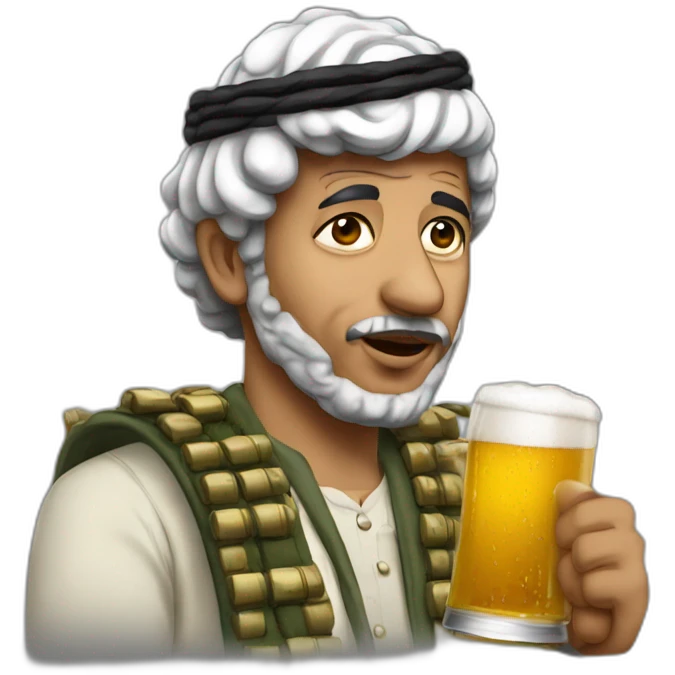 yaser Arafat drinking beer emoji