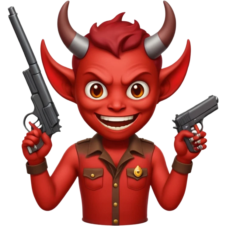 Un 👹 con una pistola en la mano  pero que sea como el emoji emoji