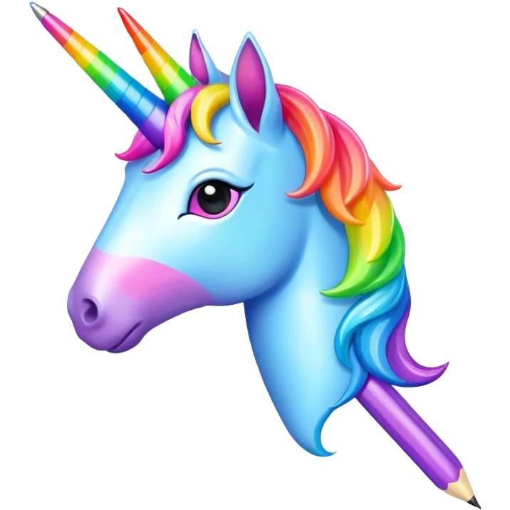 A unicorn rainbow pen emoji