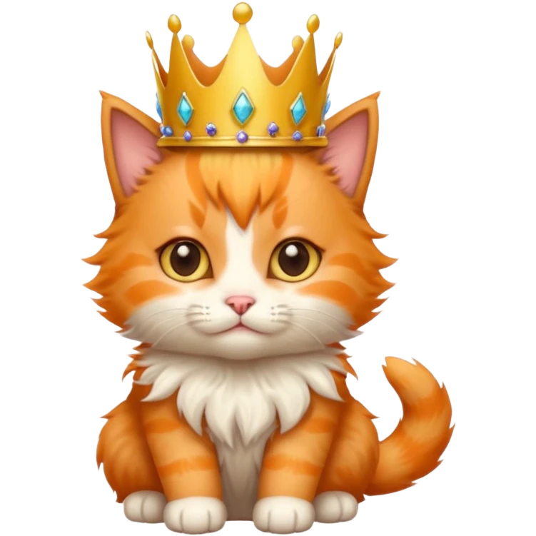  kitten with crown ears dropped  emoji