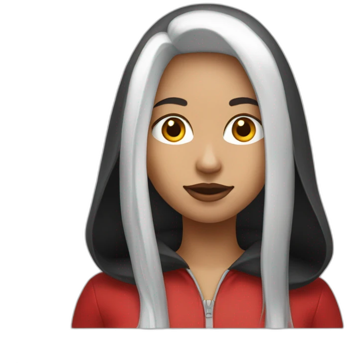 red-ridding-hood-long-straight-black-hair-with-white-streak-hair emoji