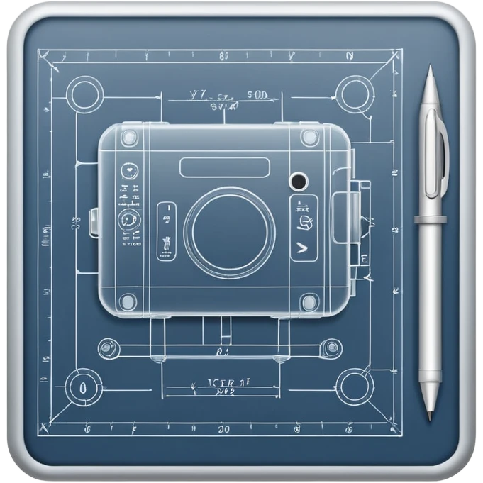 blueprint 2D sketch emoji