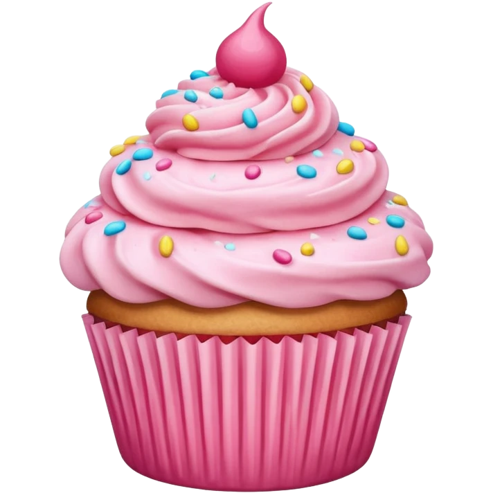 Cupcake with pink icing emoji