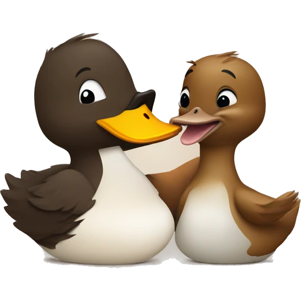 a duck kissing a beaver emoji