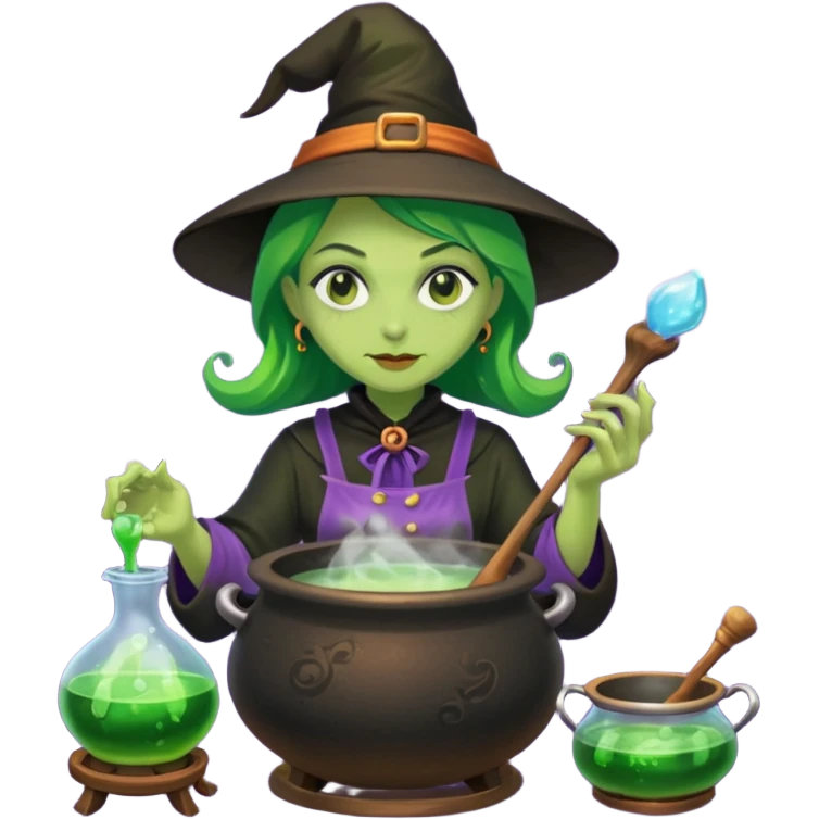 green witch cooking potion emoji