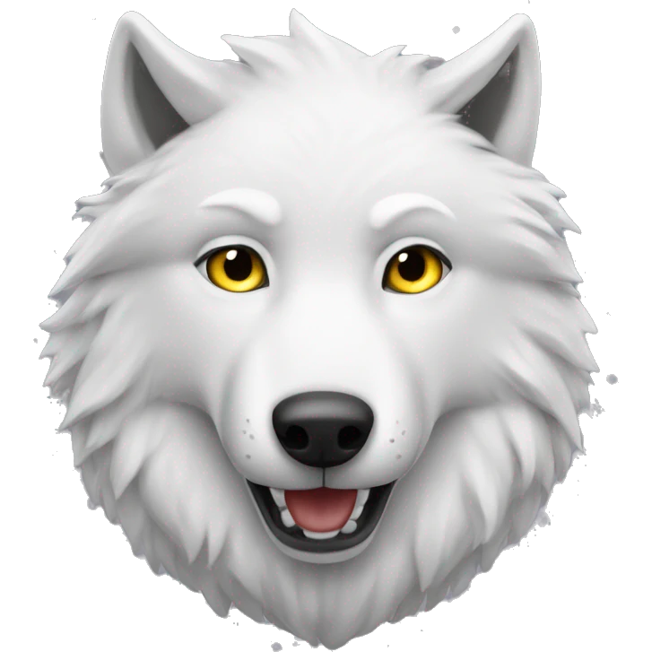 white wolf christmas with dark piny eyes emoji