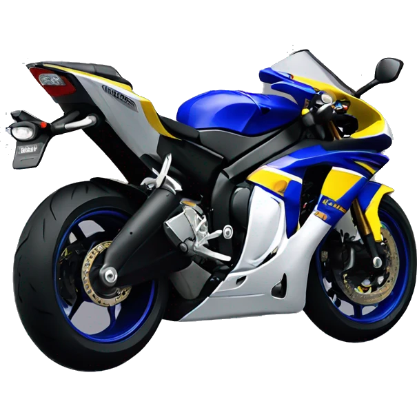 A 2009 Yamaha r1, blue and yellow fairings  emoji