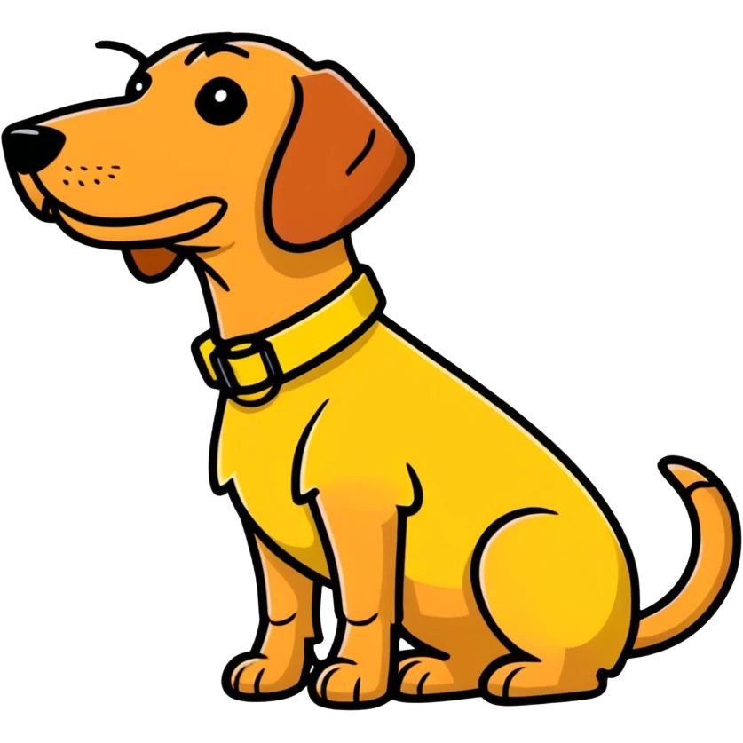 Teckel con collaf amarillo emoji