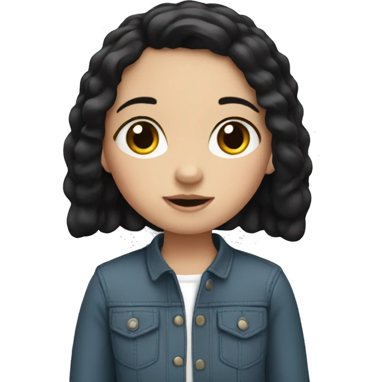 little white girl with black hair emoji