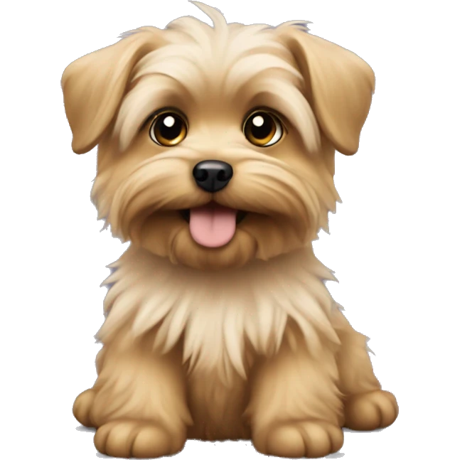 Small fluffy black and blonde Yorkshire puppy emoji