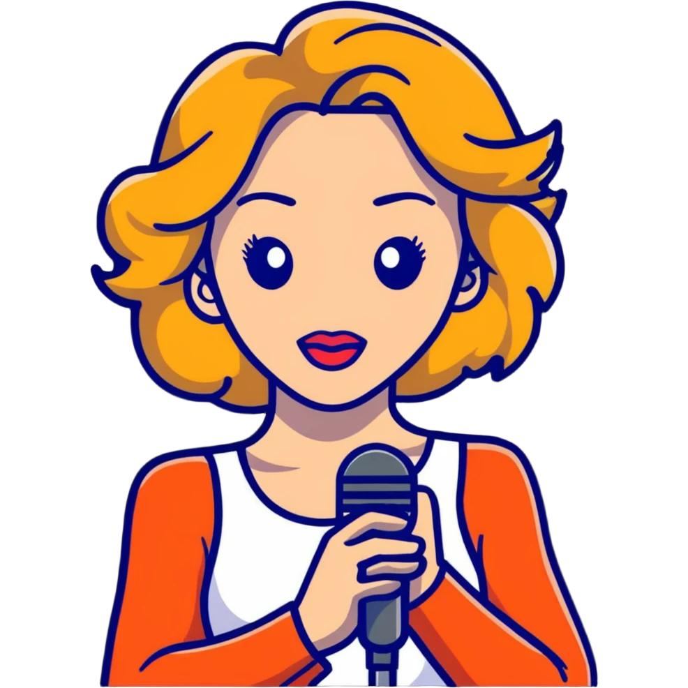 Kylie Minogue pop singer with microphone emoji