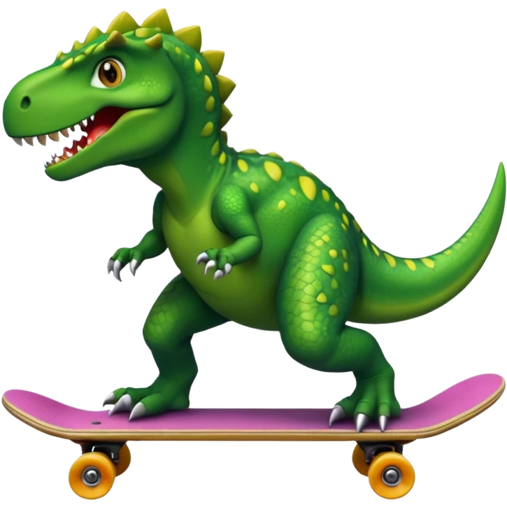 Dinosaur on a skateboard emoji