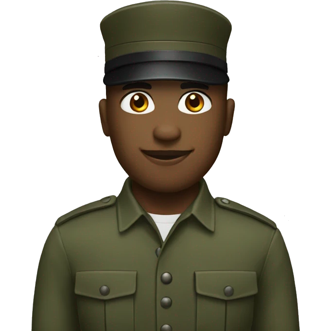 Men black military army With cap emoji
