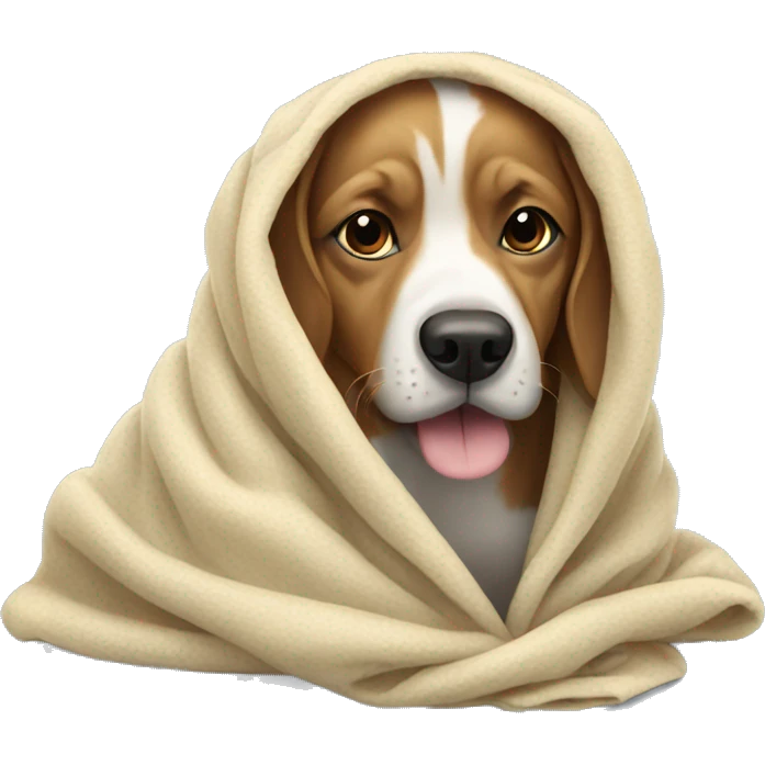 Dog in a blanket  emoji