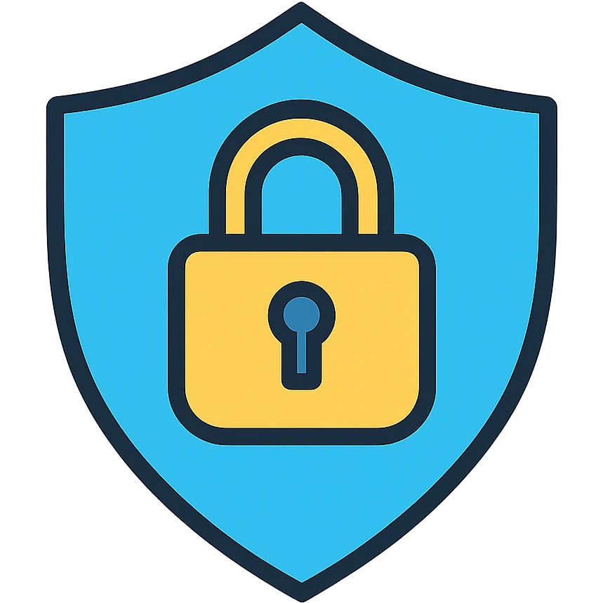 a shield with a lock symbol in the center, bold and easy to recognize emoji