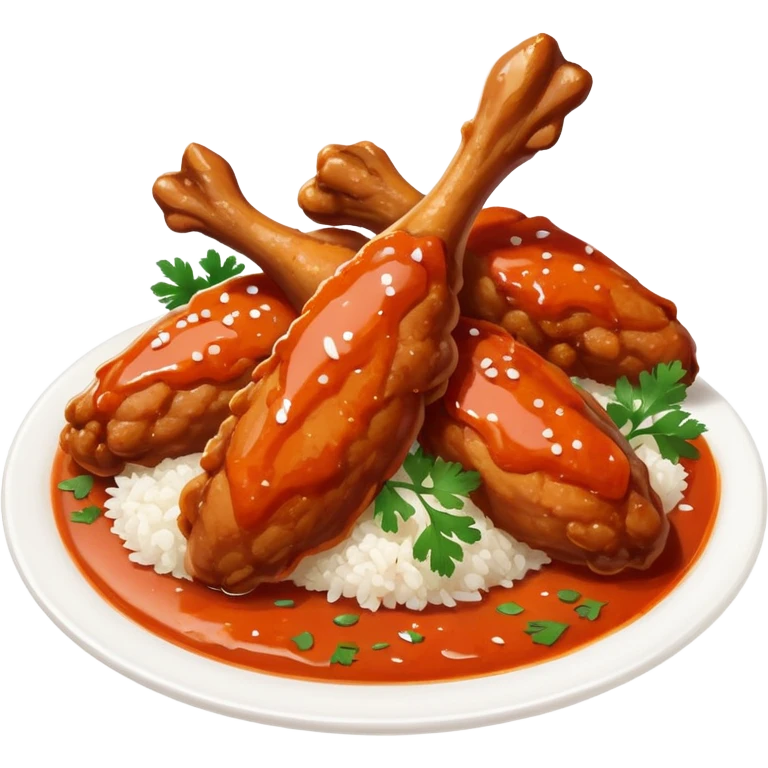 chicken wings buffalo with rice emoji