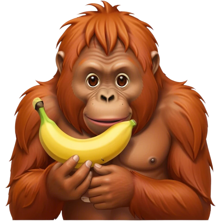 Fat orangutan eating a banana emoji