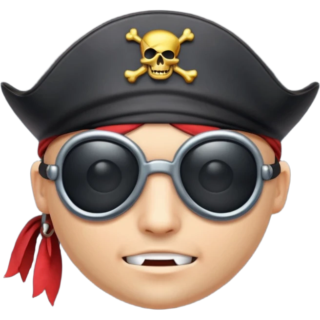 pirate eyepatch object icon, black eyepatch with strap, 3D cartoon, mobile game icon style, centered, clean background, no text, no watermark
 emoji