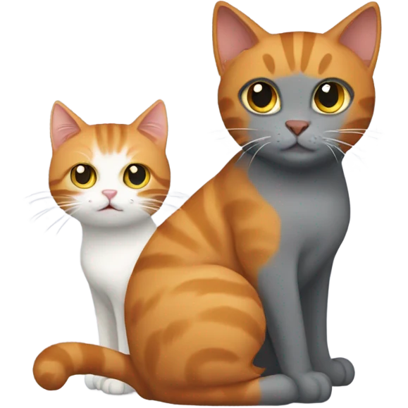 ginger and a grey cat emoji