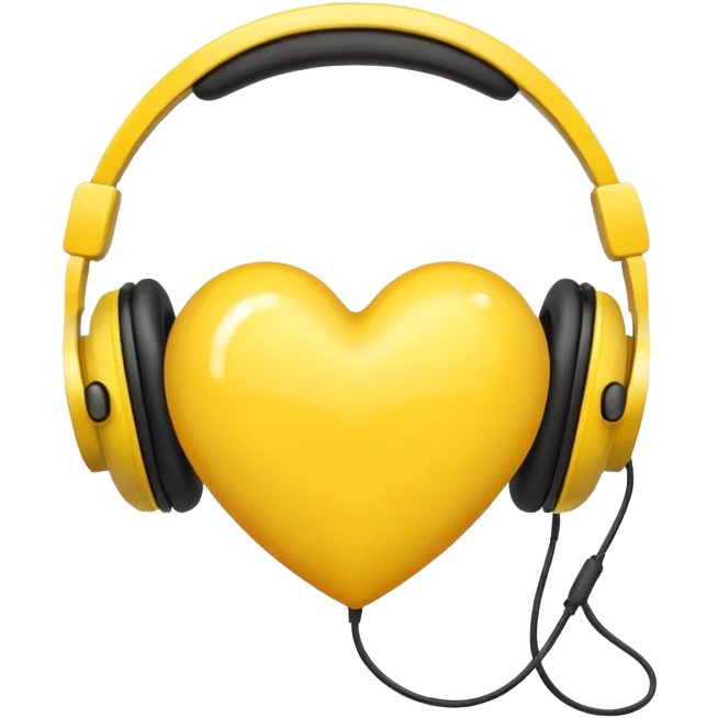 yellow heart with headphones emoji