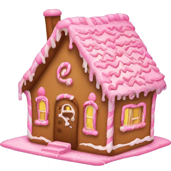 Broken pink gingerbread house emoji