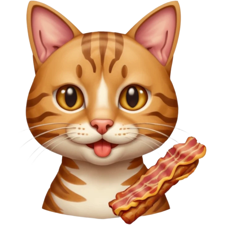 Cat eating BACON emoji