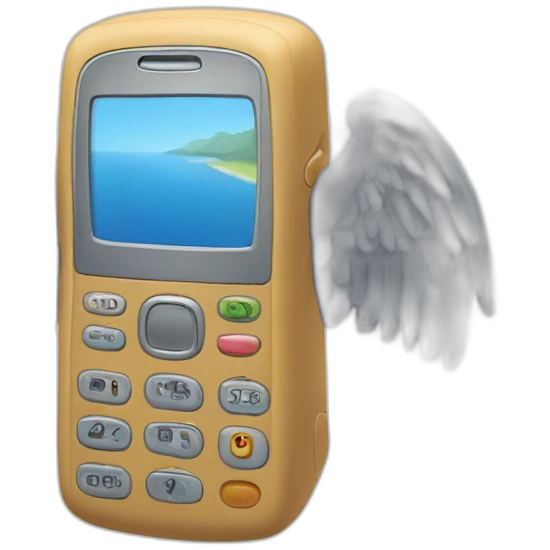 Téléphone avec des ailes emoji