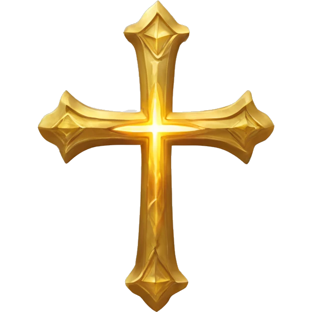 Une croix dorée et lumineuse des cieux emoji